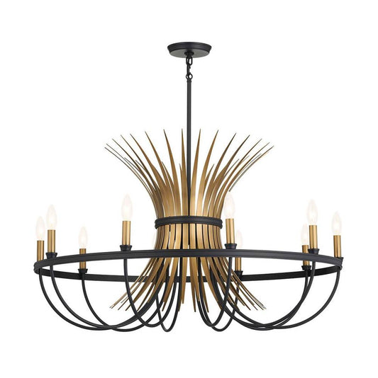 KICHLER 52459BK Felicity 37" 9 Light Chandelier Black