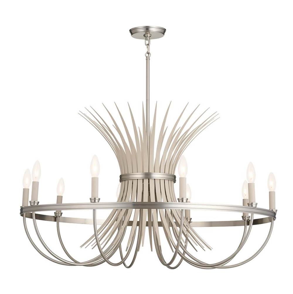 KICHLER 52459NI Felicity 37" 9 Light Chandelier Brushed Nickel