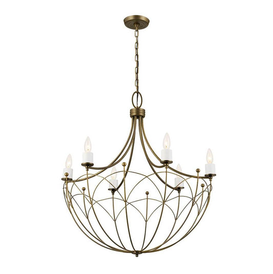 KICHLER 52462CHZ Topiary 30" 6 Light Chandelier Character Bronze
