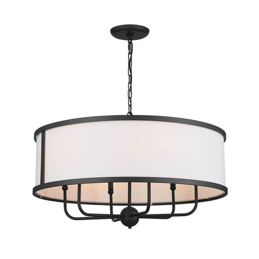 KICHLER 52466BKT Heddle 30" 6 Light Chandelier Textured Black