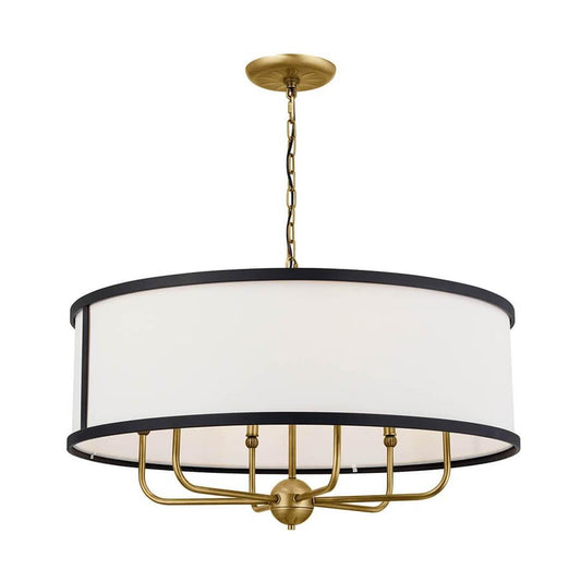 KICHLER 52466NBR Heddle 30" 6 Light Chandelier Natural Brass