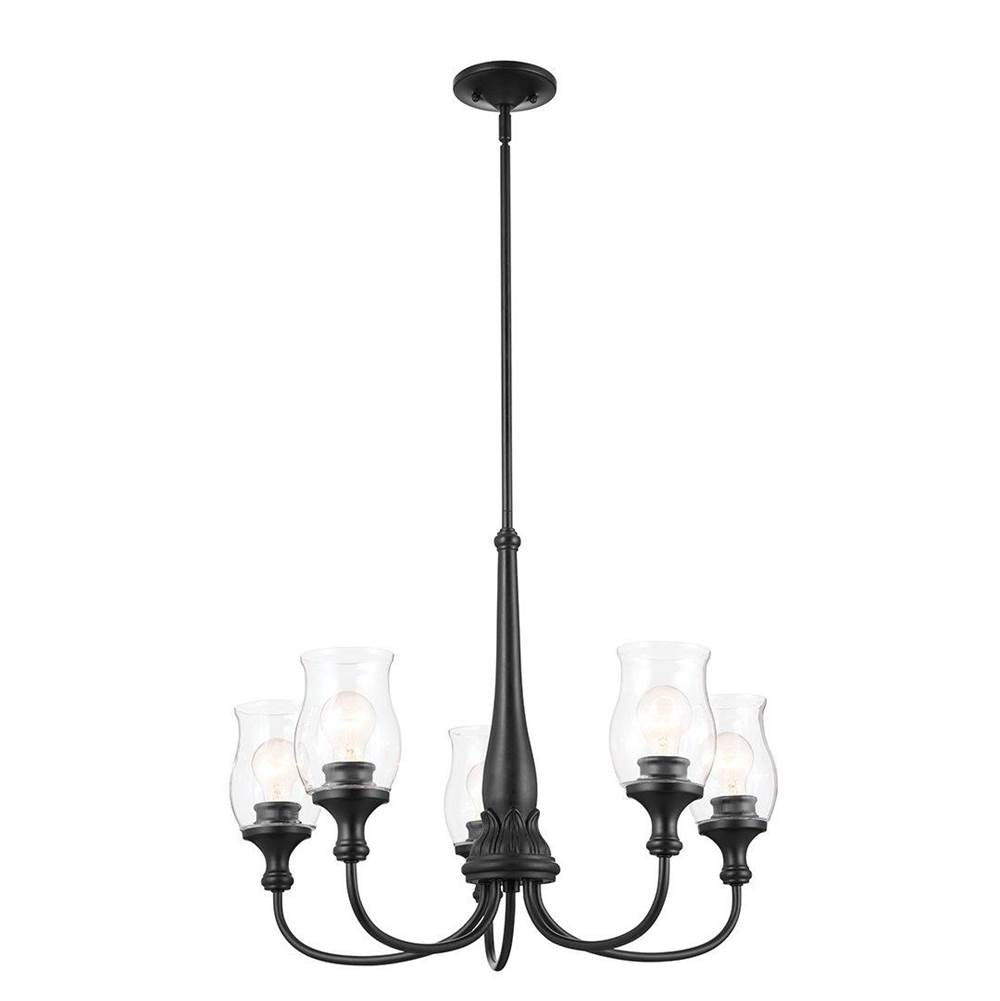 KICHLER 52468BK Melis 26.5" 5 Light Chandelier Black