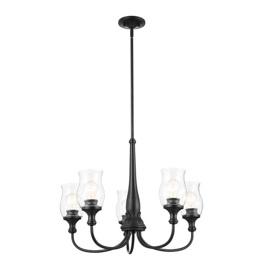 KICHLER 52468BK Melis 26.5" 5 Light Chandelier Black