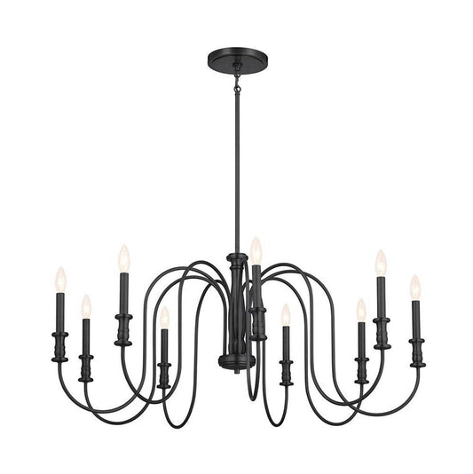 KICHLER 52471BK Karthe 42" 9 Light Chandelier Black