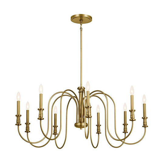 KICHLER 52471NBR Karthe 42" 9 Light Chandelier Natural Brass