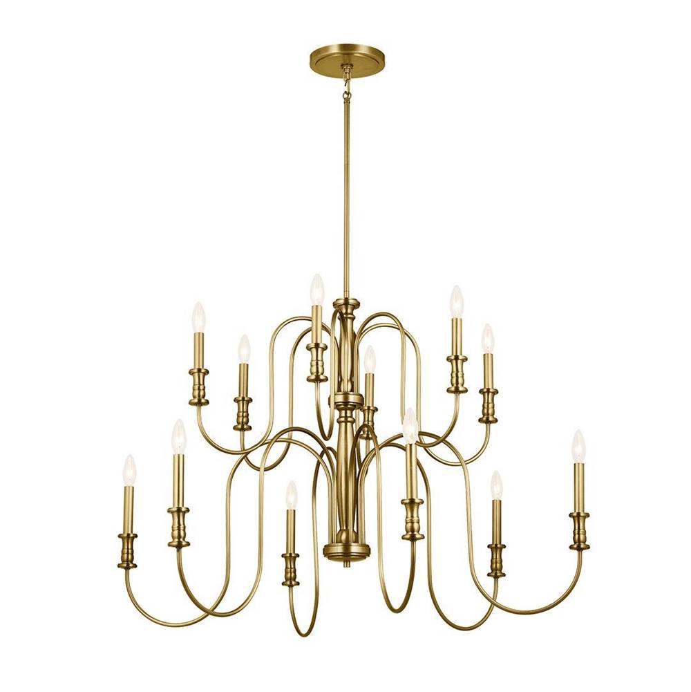 KICHLER 52472NBR Karthe 42" 12 Light Chandelier Natural Brass
