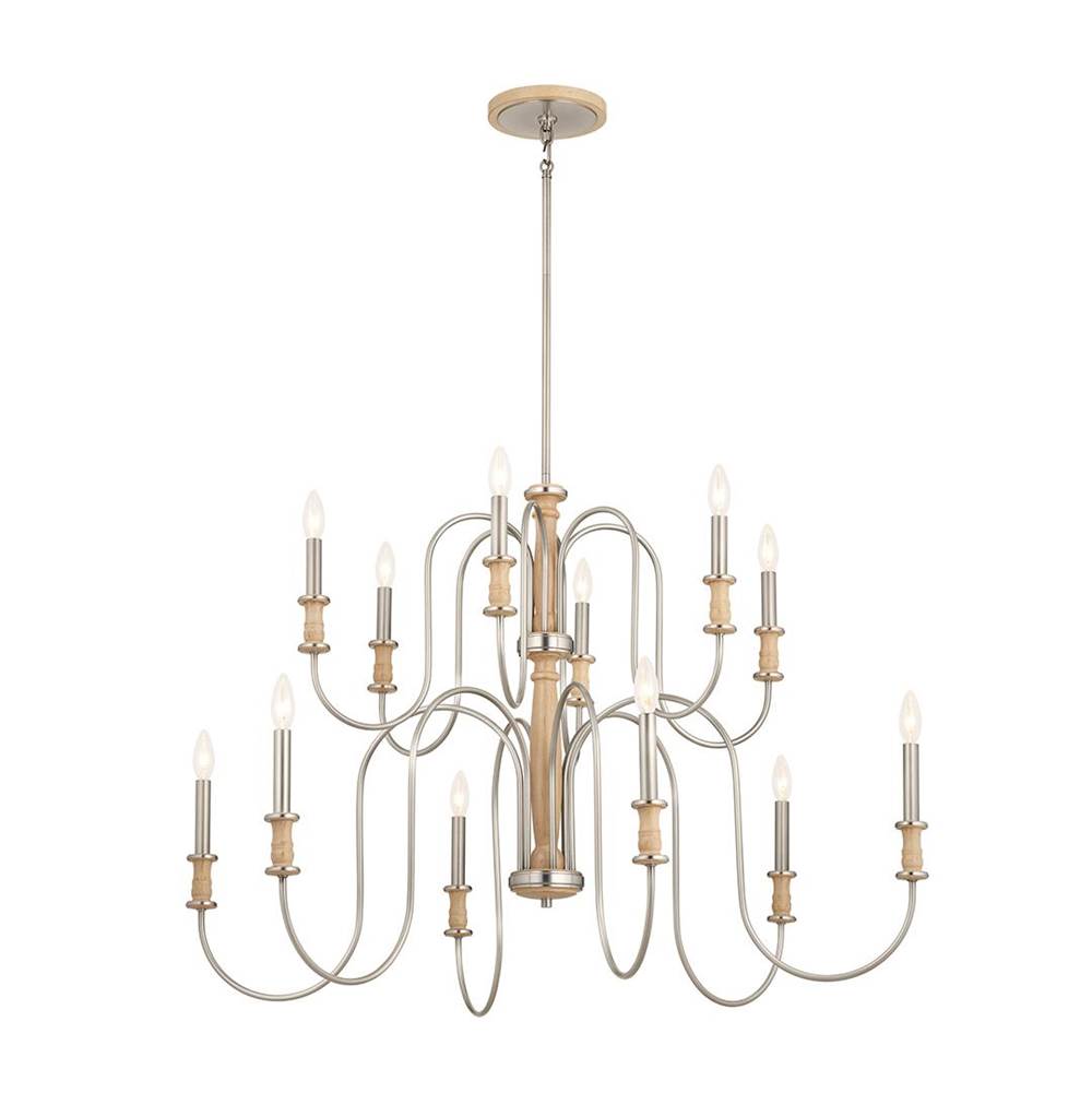 KICHLER 52472NI Karthe 42" 12 Light Chandelier Brushed Nickel