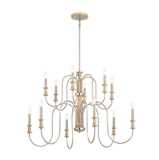 KICHLER 52472NI Karthe 42" 12 Light Chandelier Brushed Nickel