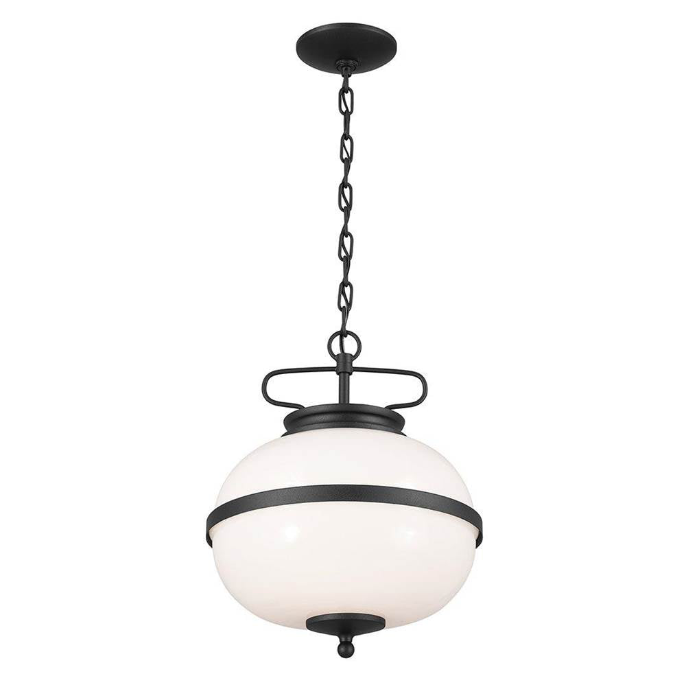 KICHLER 52478BKT Dame 12" 2 Light Pendant Textured Black