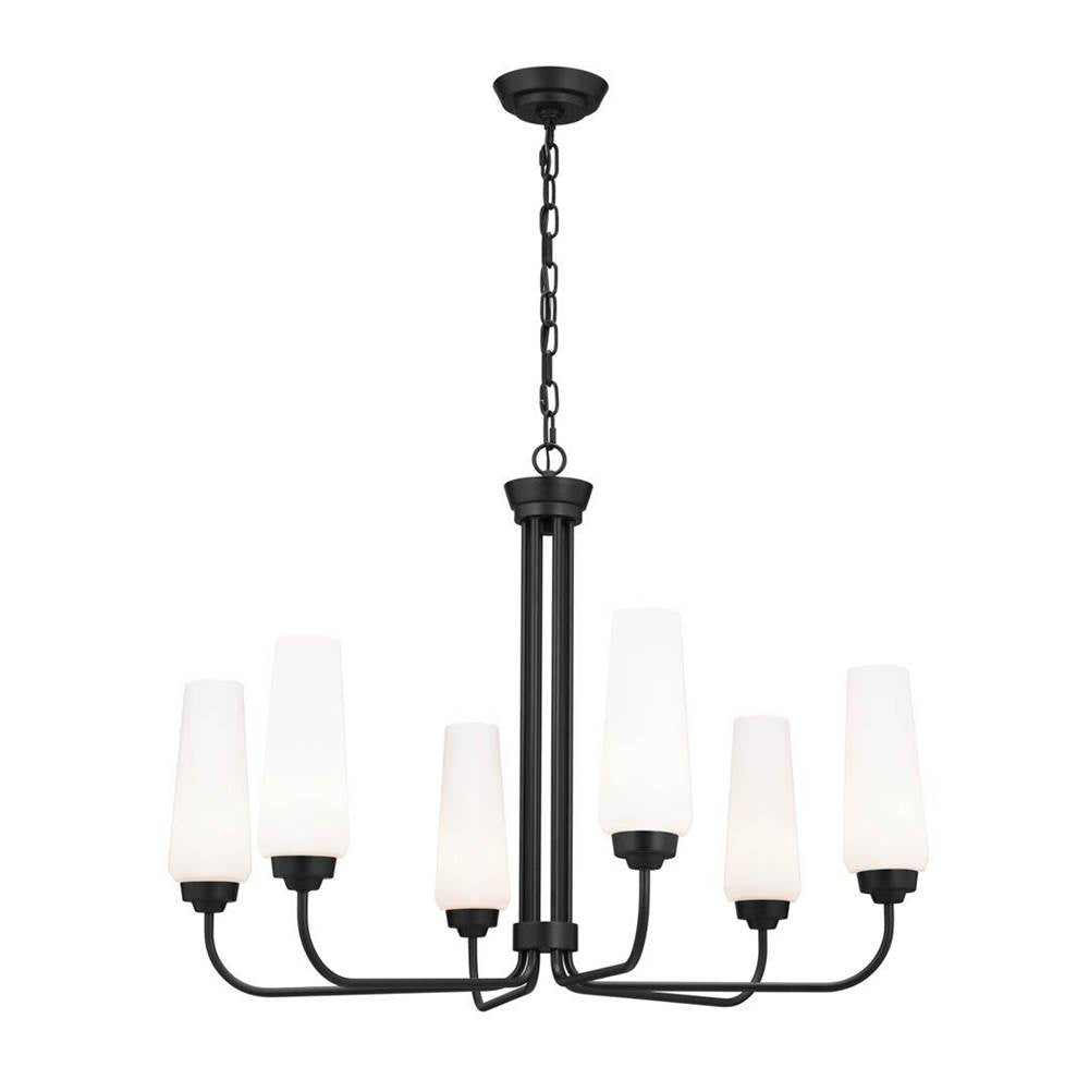 KICHLER 52480BK Truby 29" 6 Light Chandelier Black