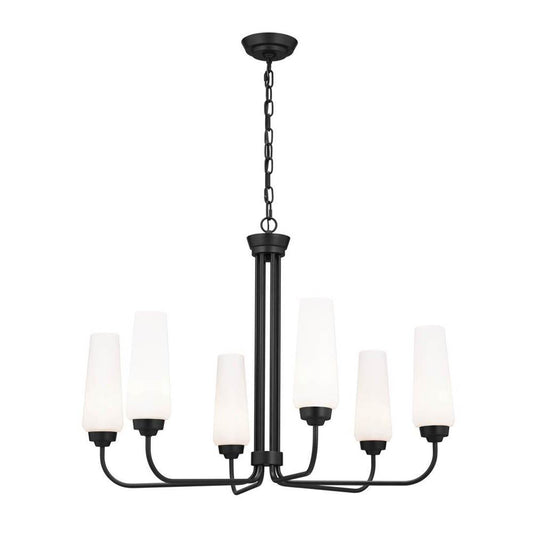 KICHLER 52480BK Truby 29" 6 Light Chandelier Black