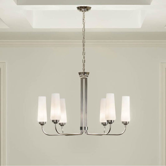 KICHLER 52480PN Truby 29" 6 Light Chandelier Polished Nickel