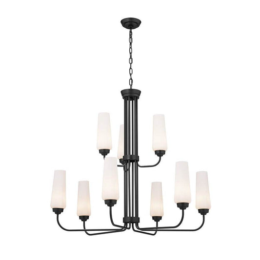 KICHLER 52482BK Truby 34" 9 Light 2-Tier Chandelier Black