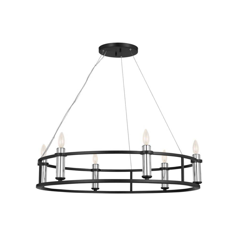 KICHLER 52490BK Rosalind Chandelier 6 Light - Black