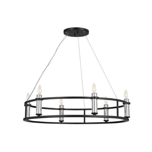 KICHLER 52490BK Rosalind Chandelier 6 Light - Black