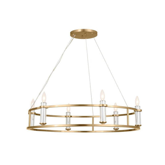 KICHLER 52490BNB Rosalind Chandelier 6 Light - Brushed Natural Brass