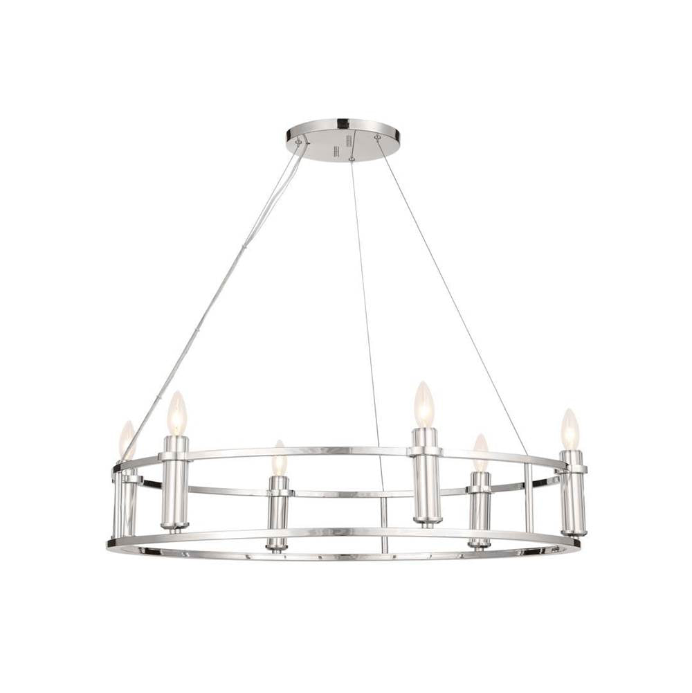 KICHLER 52490PN Rosalind Chandelier 6 Light - Polished Nickel