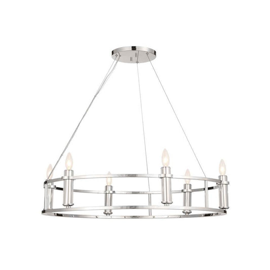 KICHLER 52490PN Rosalind Chandelier 6 Light - Polished Nickel