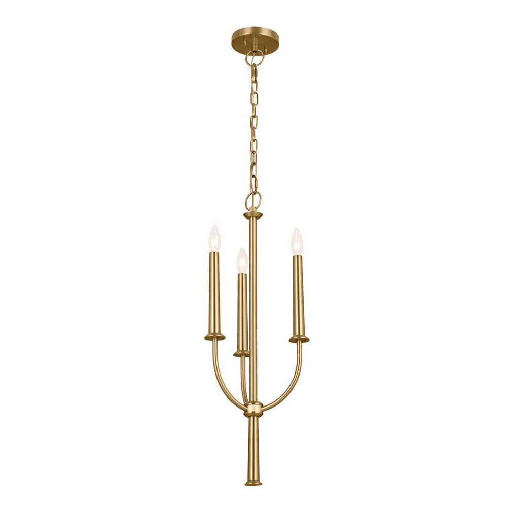 KICHLER 52496BNB Florence Mini Chandelier 3 Light - Brushed Natural Brass