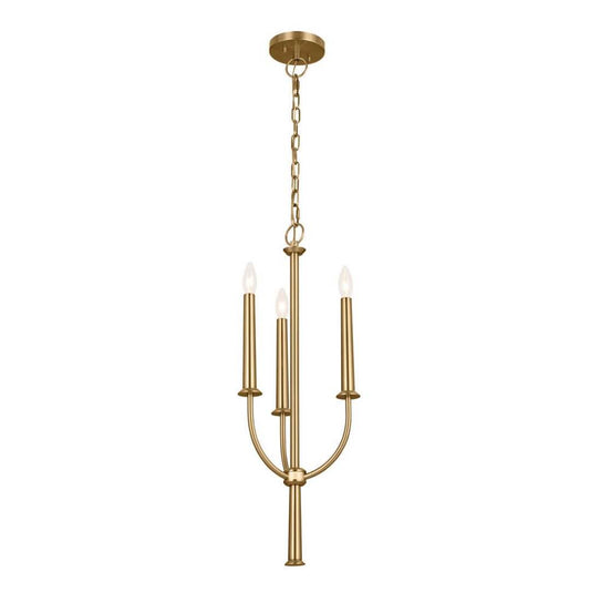 KICHLER 52496BNB Florence Mini Chandelier 3 Light - Brushed Natural Brass