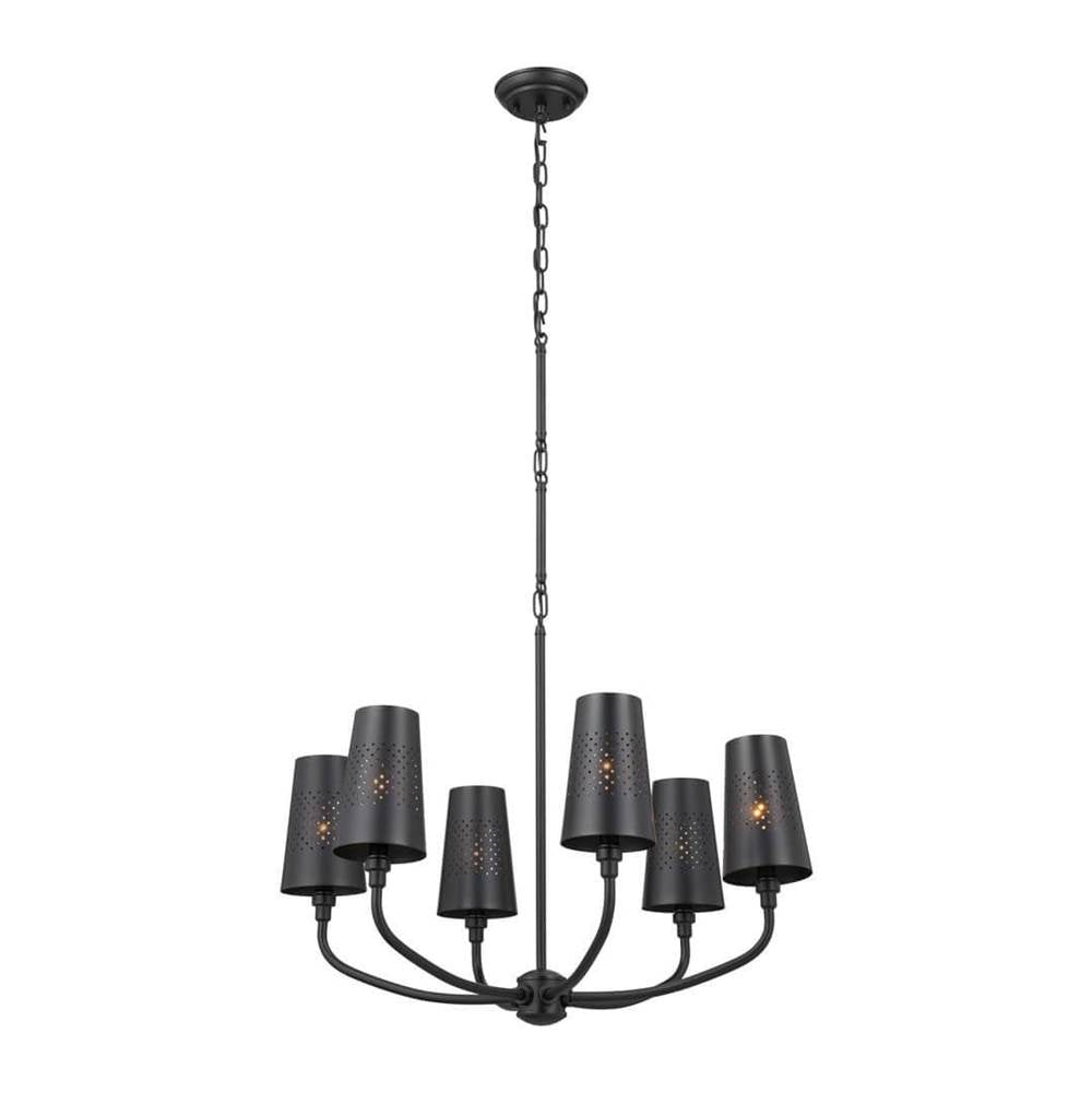 KICHLER 52508BK Adeena Chandelier 6 Light - Black