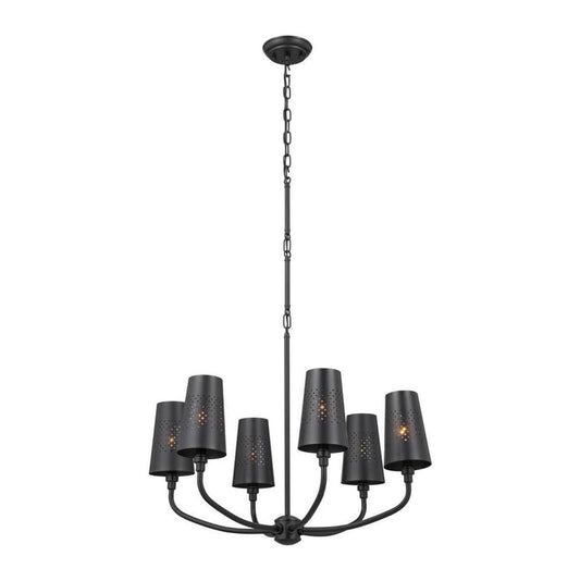 KICHLER 52508BK Adeena Chandelier 6 Light - Black