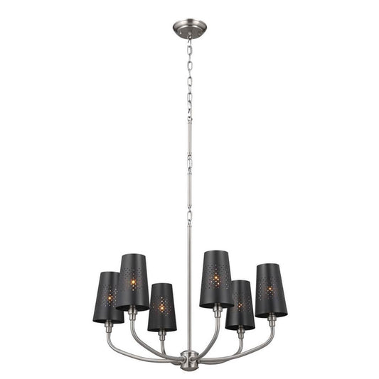 KICHLER 52508CLP Adeena Chandelier 6 Light - Classic Pewter