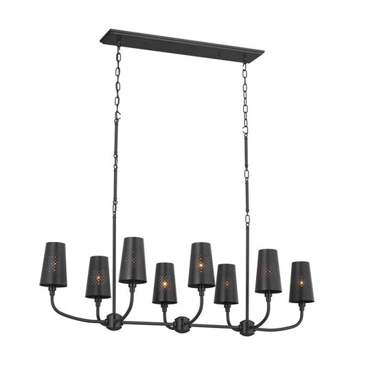 KICHLER 52510BK Adeena Linear Chandelier 8 Light - Black