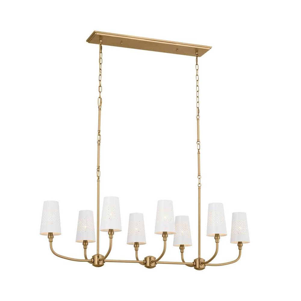 KICHLER 52510BNB Adeena Linear Chandelier 8 Light - Brushed Natural Brass