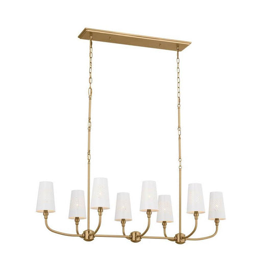 KICHLER 52510BNB Adeena Linear Chandelier 8 Light - Brushed Natural Brass