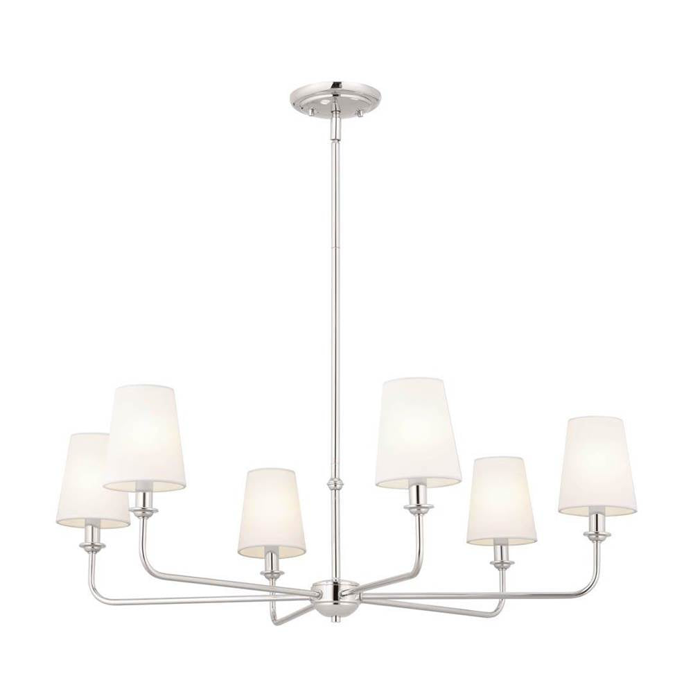 KICHLER 52516PN Pallas Chandelier 6 Light - Polished Nickel