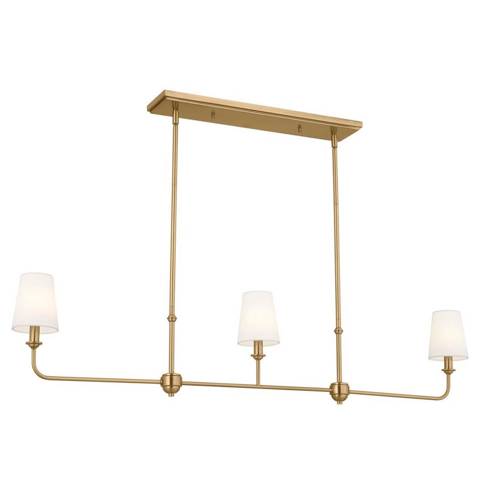 KICHLER 52519BNB Pallas Linear Chandelier 3 Light - Brushed Natural Brass