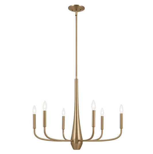 KICHLER 52525CPZ Deela 28 Inch 6 Light Chandelier in Champagne Bronze