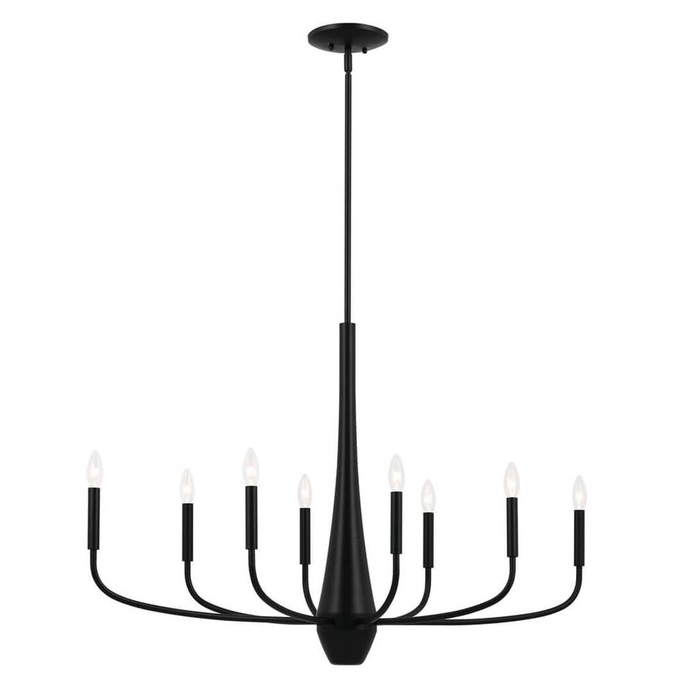 KICHLER 52528BK Deela 41 Inch 8 Light Oval Chandelier in Black