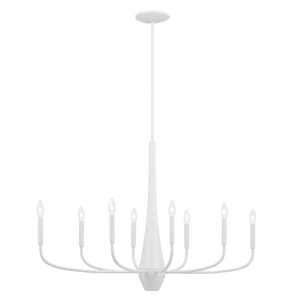 KICHLER 52528WH Deela 41 Inch 8 Light Oval Chandelier in White