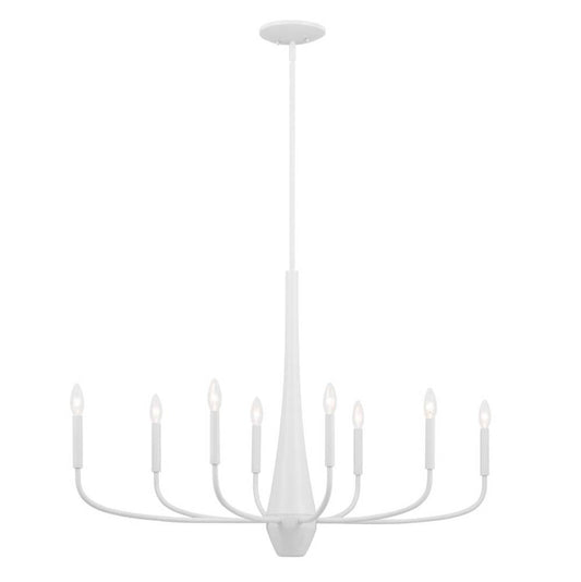 KICHLER 52528WH Deela 41 Inch 8 Light Oval Chandelier in White