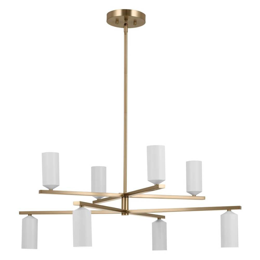 KICHLER 52532CPZWH Gala 36 Inch 8 Light Chandelier in Champagne Bronze with White