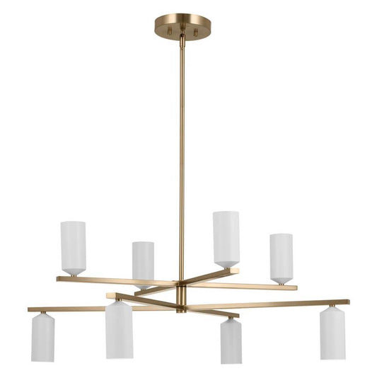 KICHLER 52532CPZWH Gala 36 Inch 8 Light Chandelier in Champagne Bronze with White