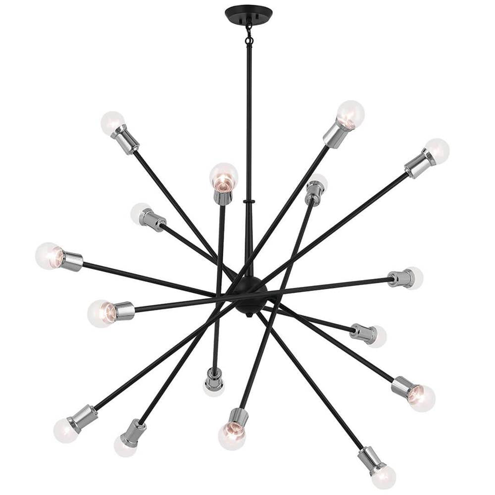 KICHLER 52537BK Armstrong 63" 16 Light Chandelier in Black