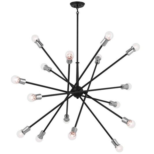 KICHLER 52537BK Armstrong 63" 16 Light Chandelier in Black