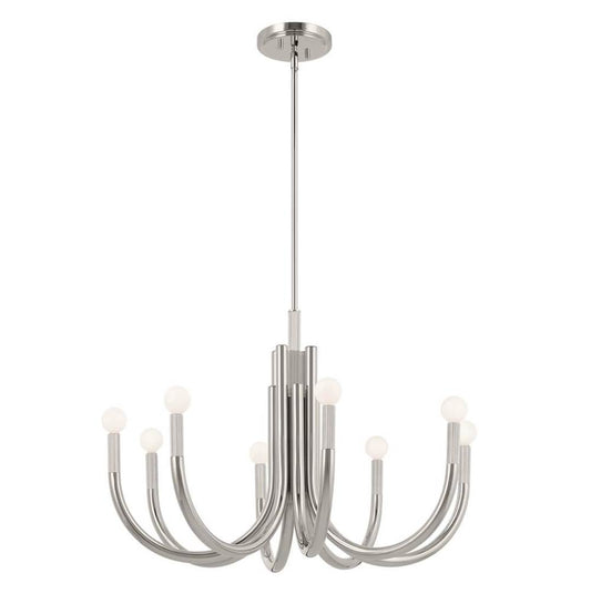 KICHLER 52550PN Odensa 29.25 Inch 8 Light Chandelier in Polished Nickel
