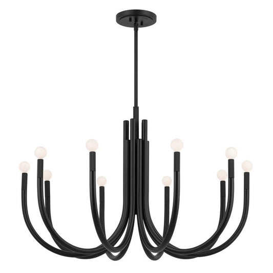 KICHLER 52551BK Odensa 40.25 Inch 10 Light Chandelier in Black