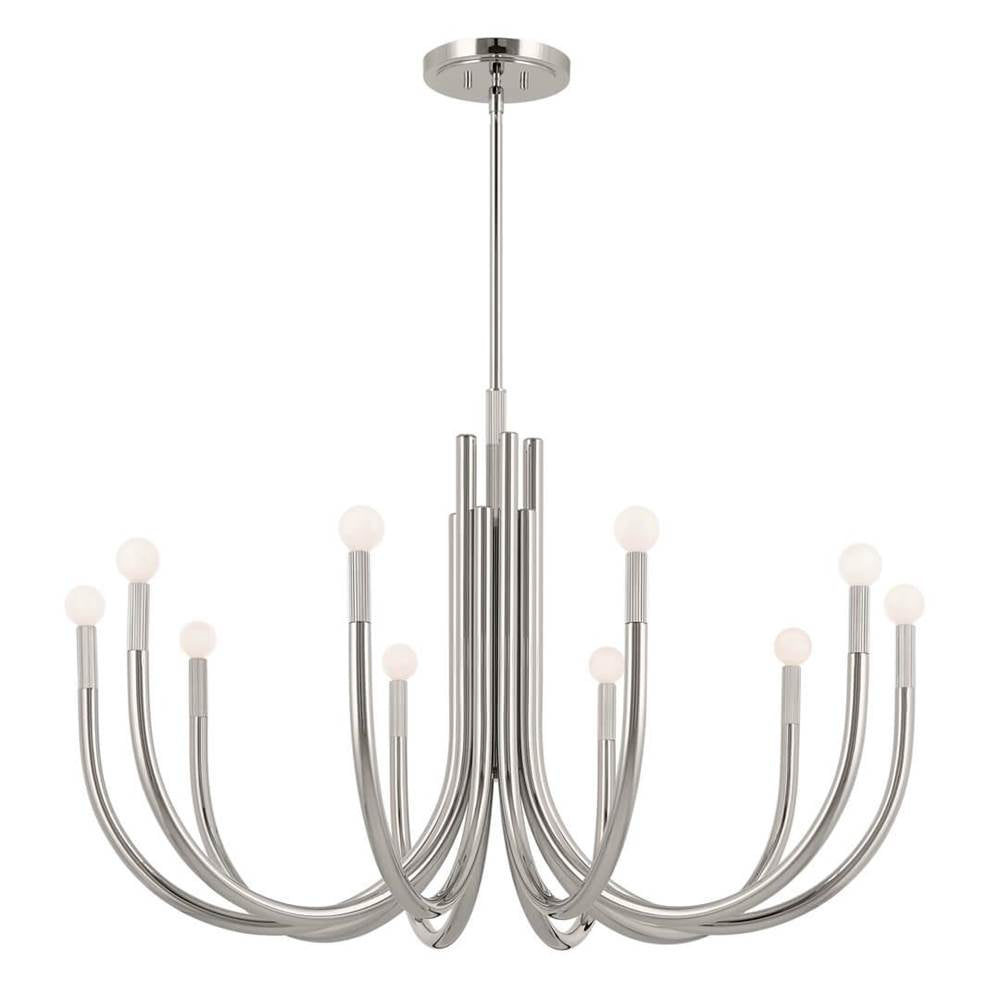 KICHLER 52551PN Odensa 40.25 Inch 10 Light Chandelier in Polished Nickel