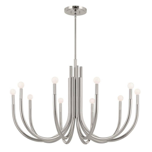 KICHLER 52551PN Odensa 40.25 Inch 10 Light Chandelier in Polished Nickel