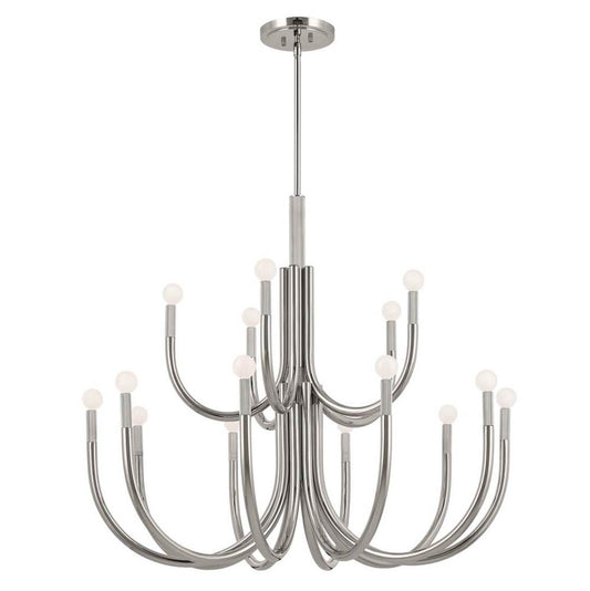 KICHLER 52552PN Odensa 40 Inch 15 Light Chandelier in Polished Nickel