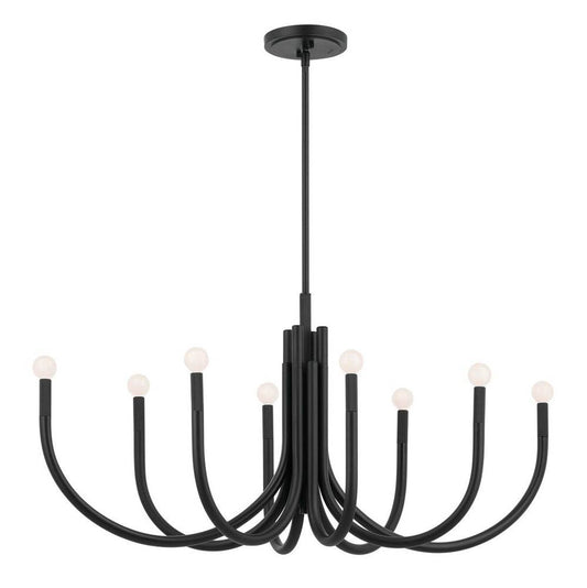 KICHLER 52553BK Odensa 46 Inch 8 Light Oval Chandelier in Black