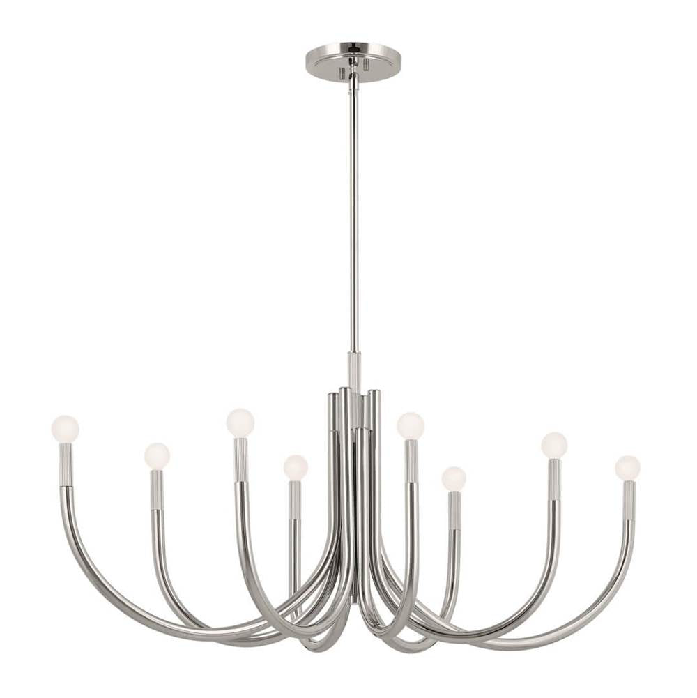 KICHLER 52553PN Odensa 46 Inch 8 Light Oval Chandelier in Polished Nickel
