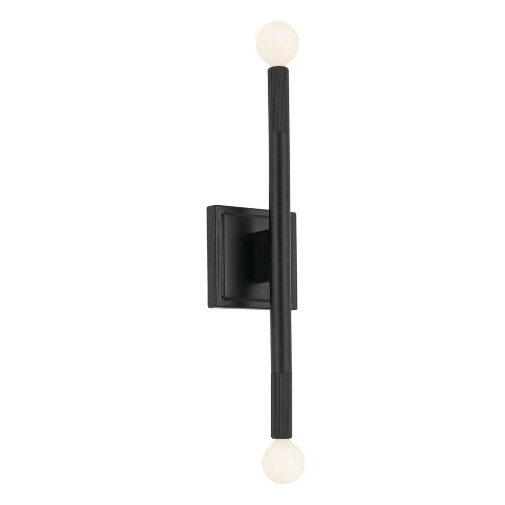 KICHLER 52556BK Odensa 17 Inch 2 Light Wall Sconce in Black