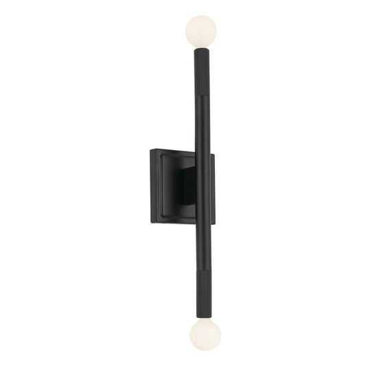 KICHLER 52556BK Odensa 17 Inch 2 Light Wall Sconce in Black