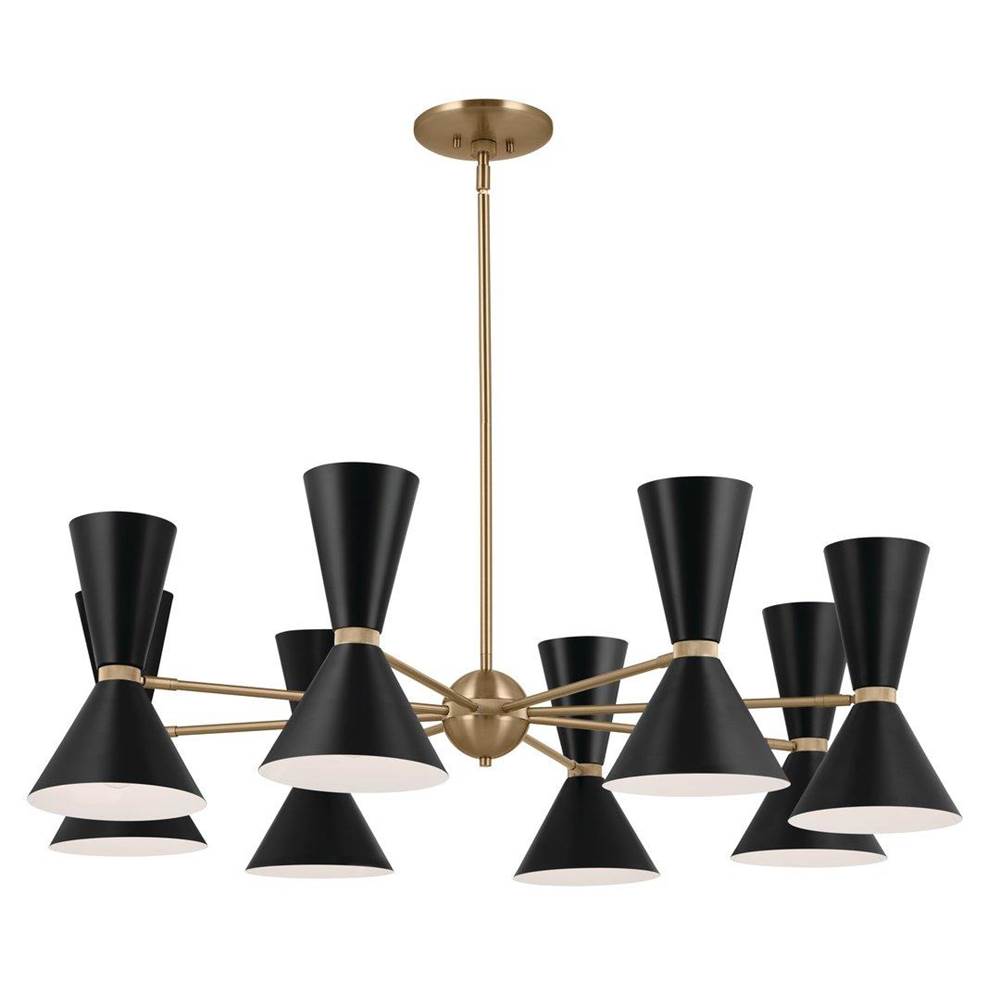 KICHLER 52567CPZBK Phix 48.75 Inch 16 Light Chandelier in Champagne Bronze with Black